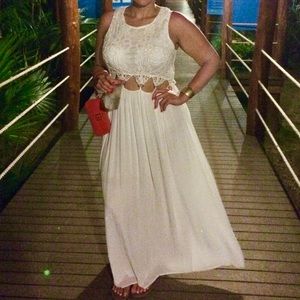 Lace cut out maxi dress